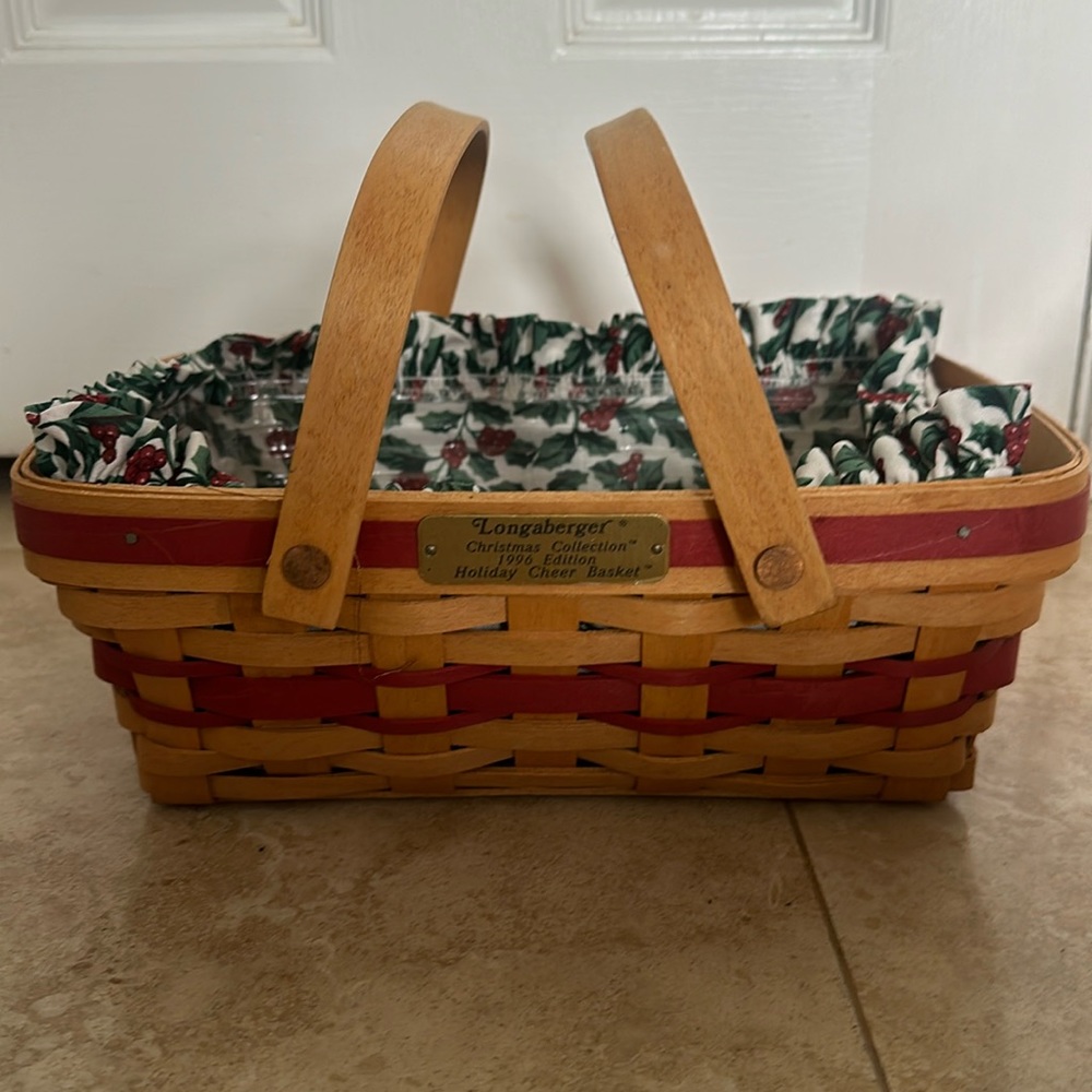 Vintage 1996 Longaberger Christmas Collection Holiday Cheer Basket